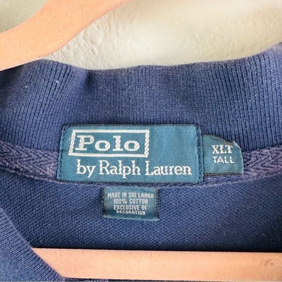 Polo Ralph Lauren Navy Large Double Green Horse Shirt Size XL Tall - Picture 3 of 4